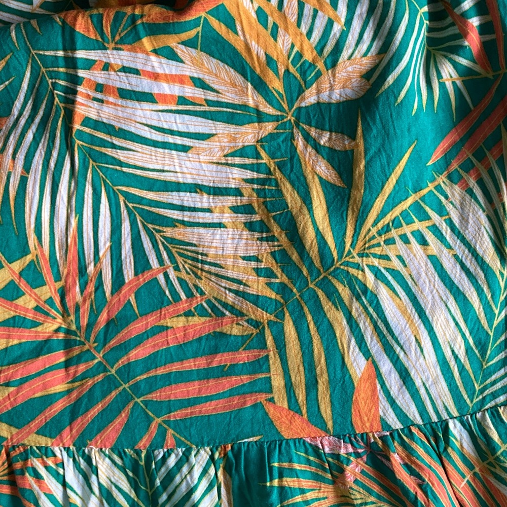 Betsey Johnson Green Palm-Print Maxi Dress with Yellow & White Accents - Picture 8 of 8